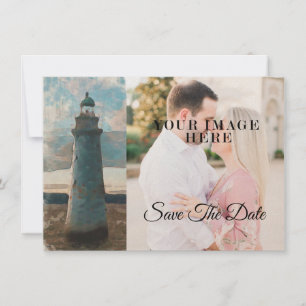 Save The Date 143 Aquarelle Phare Pleine Pic Enregistrer La Date