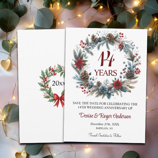 Save The Date 14e anniversaire du Mariage hiver