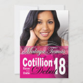 Save The Date 18e Anniversaire Cotillion Début Enregistrer la Da (Devant)