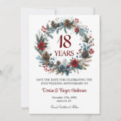 Save The Date 18e anniversaire du Mariage hiver (Devant)