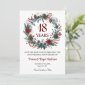 Save The Date 18e anniversaire du Mariage hiver (Debout devant)