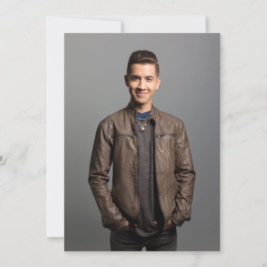 Save The Date 1 Photo Félicitations Diplômé Marine Bleu & Or (Dos)