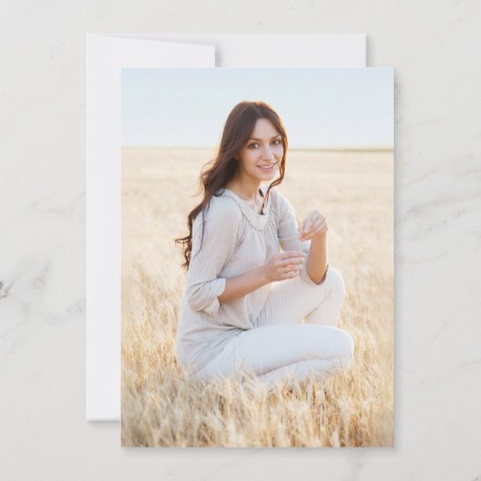 Save The Date 1 Photo Graduation Elégant Marine Bleu Blanc & Or (Dos)