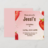 Save The Date 1er anniversaire avec éclaboussure de jus de frais (Devant / Derrière)