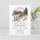 Save The Date 20th Wedding Anniversary Winter Landscape Romantic (Debout devant)
