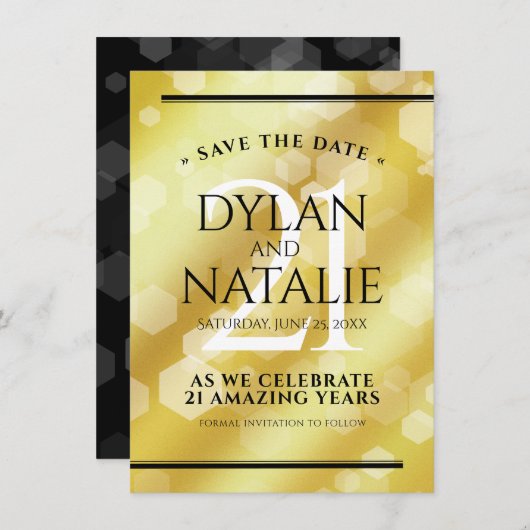 Save The Date 21ème anniversaire de Mariage en laiton (Devant / Derrière)