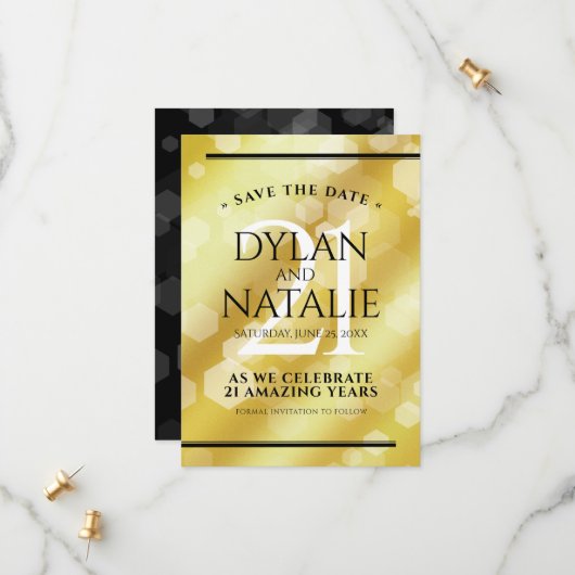 Save The Date 21ème anniversaire de Mariage en laiton (Devant/Arrière en situation)