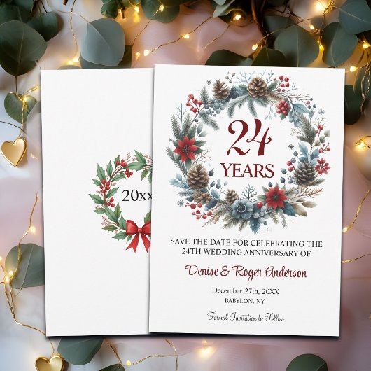 Save The Date 24e anniversaire du Mariage hiver