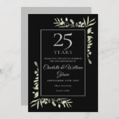 Save The Date 25e anniversaire Mariage d'argent verdure (Devant / Derrière)