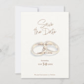 Save The Date 2 anneaux mariages aquarelle rustique enregistrer  (Devant)