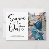 Save The Date 2 Photo Brush Script Wedding Enregistrer la date (Devant)