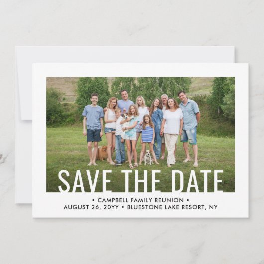 Save The Date 2 Photo Family Reunion Party Rassembler BBQ Pique- (Devant)