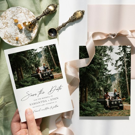 Save The Date 2 Photo Mariage Simple Enregistrer La Date Invitat