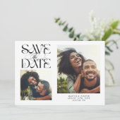 Save The Date 2 Photo Mystical Modern Typography White (Debout devant)