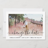 Save The Date 2 Photo Script Simple Mariage Reporté | Changement (Devant)