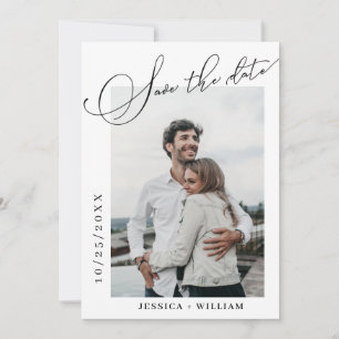 Save The Date 2 Photo Simply Elegant Mariage de calligraphie