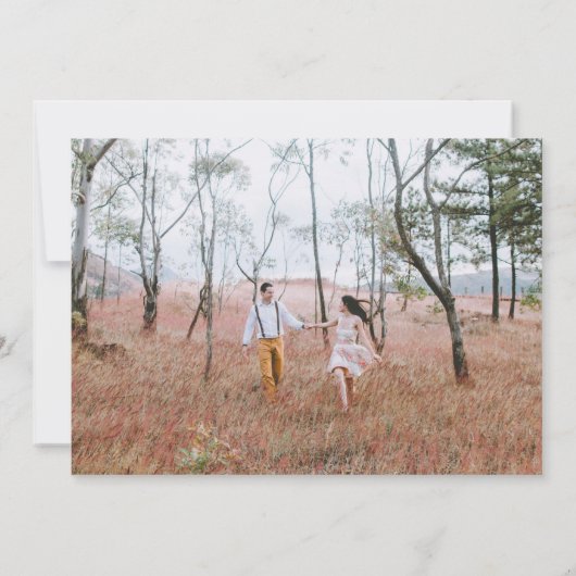 Save The Date 2 Photo Stylish White Calligraphie Script Mariage (Dos)