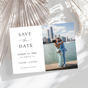 Save The Date 2 Photos & Code QR Site Web de Mariage Moderne Élé