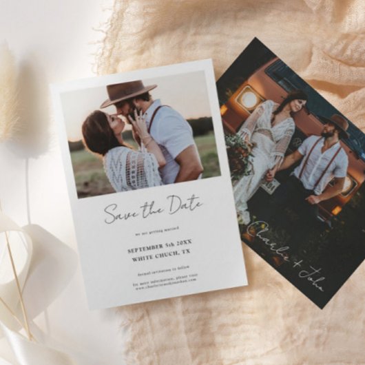 Save The Date 2 Photos Moderne Mariage de ferme
