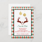 Save The Date 2 Saut de cerfs de Noël Sauvez la date (Devant / Derrière)