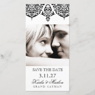 Save The Date 311 Mon Cherie Damask Black Enregistrer la date