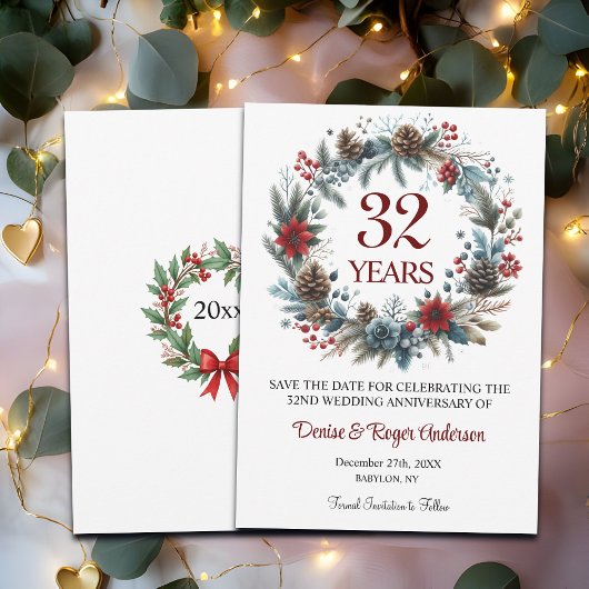 Save The Date 32e anniversaire du Mariage hiver