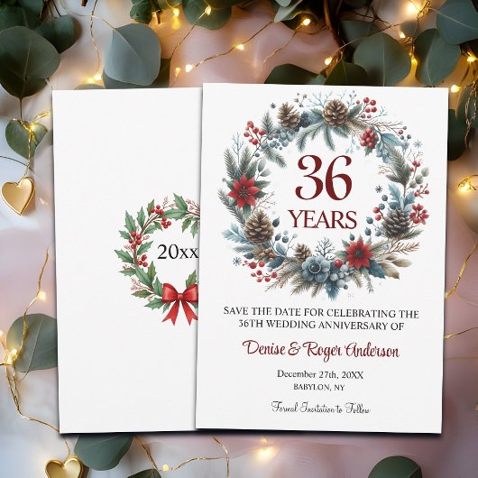 Save The Date 36e anniversaire du Mariage hiver