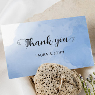 Save The Date 3,5" x 5" Plat moderne Aquarelle bleue Merci