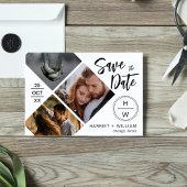 Save The Date 3 Collage Photo Diamant Typographie Script