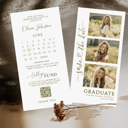 Save The Date 3 Diplôme Photo Strip Enregistrer la date | Code Q