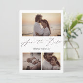 Save The Date 3 Fotos Elegantes Instantáneas Sesión Pareja Feliz (Debout devant)