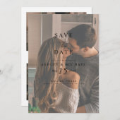 Save The Date 3 Photo Elegant Wedding Website QR Code (Devant / Derrière)