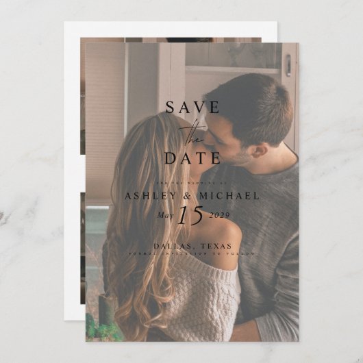 Save The Date 3 Photo Elegant Wedding Website QR Code (Devant / Derrière)