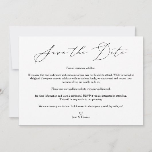 Save The Date 3 Photos Collage Engagé Chic Mariage romantique (Dos)