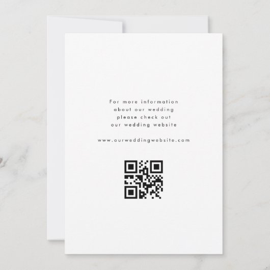 Save The Date 3 Photos préférées | Mariage de code QR de script  (Dos)