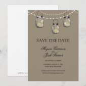 Save The Date 3 Pots Mason Suspendus - ENREGISTREZ LA DATE (Devant / Derrière)
