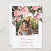 Save The Date 3D Roses Greenery Wildflowers (Devant)