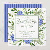 Save The Date 40e anniversaire Blue Hydrangeas Surprise Party (Devant / Derrière)