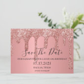 Save The Date 40e anniversaire fête rose Parties scintillant gou (Debout devant)