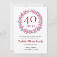 40e anniversaire Ruby Floral Wreath