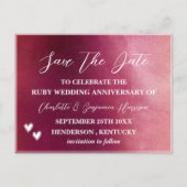 Save the Date 40e robijn bruiloft jubileum  Briefkaart (Voorkant)