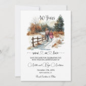 Save The Date 40th Wedding Anniversary Winter Landscape Romantic (Devant)