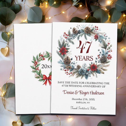 Save The Date 47e anniversaire du Mariage hiver