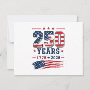 Save The Date 4 juillet Drapeau américain patriotique 250e anniv