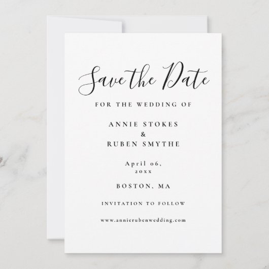 Save The Date 4 Photo Collage Mariage Gold Script (Dos)