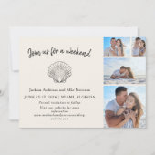 Save The Date 4 Photo Plage Coquillages Mariage de Rêve (Devant)