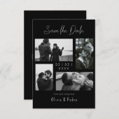 Save The Date 4 Photos Collage Mariage Moderne (Devant / Derrière)