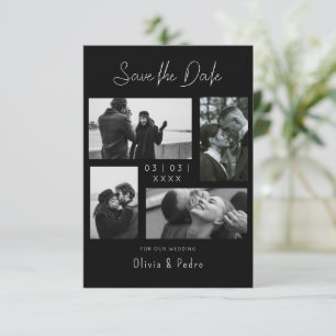 Save The Date 4 Photos Collage Mariage Moderne