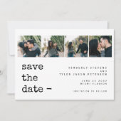 Save The Date 4 photos collage typographie moderne mariage (Devant)