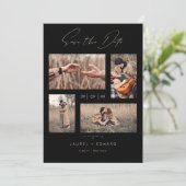 Save The Date 4 Photos Moderne Collage Mariage Script (Debout devant)